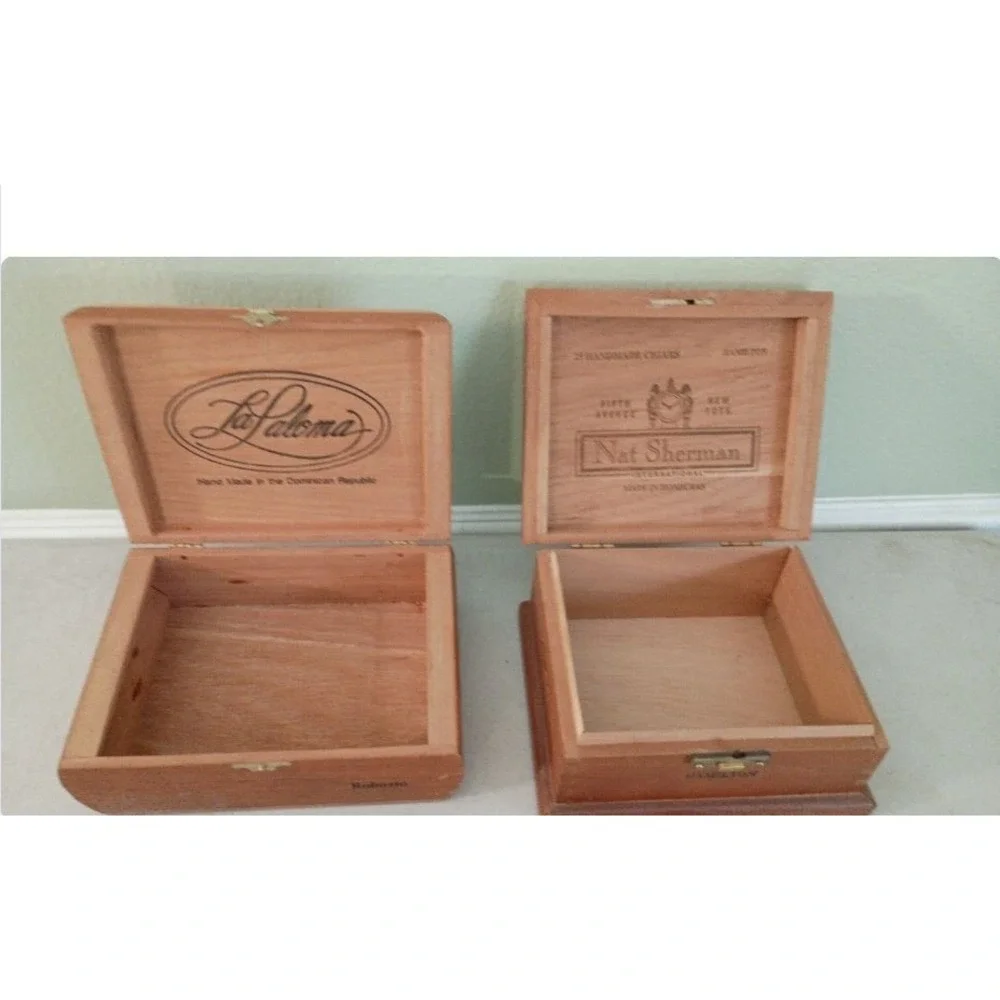 Lot of 6 Empty Wooden Cigar Boxes
